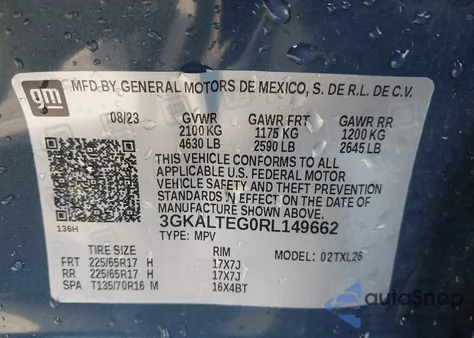 2024 GMC Terrain Awd Sle from USA, damaged, VIN 3GKALTEG0RL149662